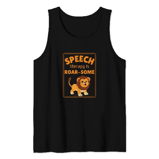 Lion Pet SLP Language Speech Therapy Pathologist Pathology Lion Tank Tops