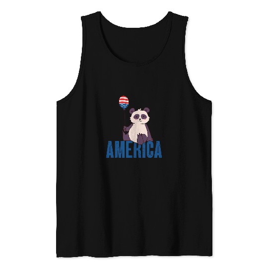 Panda Pet America 4th of July Independence Day Freedom Tank Tops