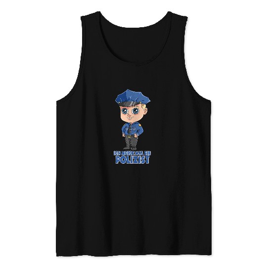 Cute Policeman Kid Detective Boy Police Officer Tank Tops