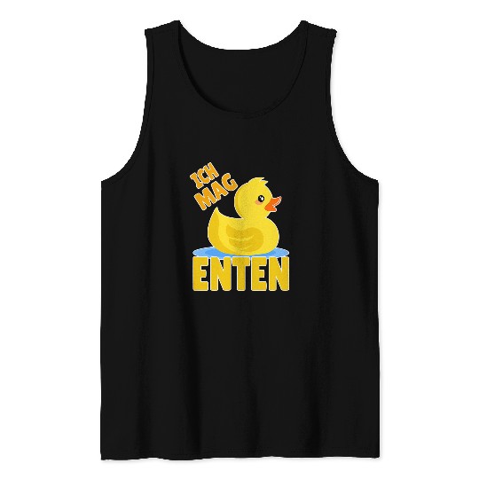 Discover Duck Pet Yellow Duck Squeaky Duck Rubber Duck Ich Mag Duten Tank Tops