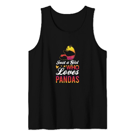 Panda Pet just a girl who loves pandas black and white bamboo panda Tank Tops