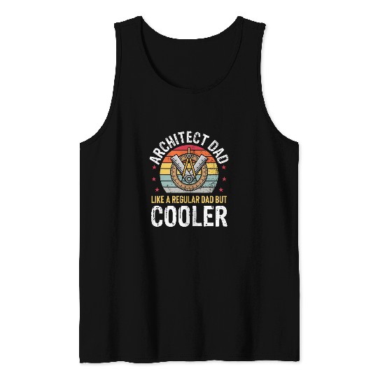 Architect Dad Architecture Engineer Father Mens Retro Funny Tank Tops