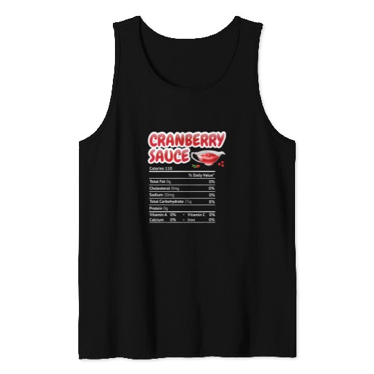 Cranberry Sauce Nutrition Funny Thanksgiving Christmas Tank Tops