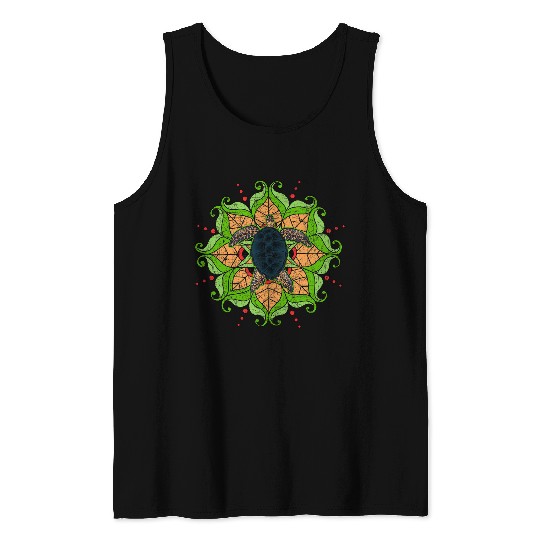 Hawaiian Tattoo Sea Turtle Ocean Animal Mandala Turtle Tank Tops