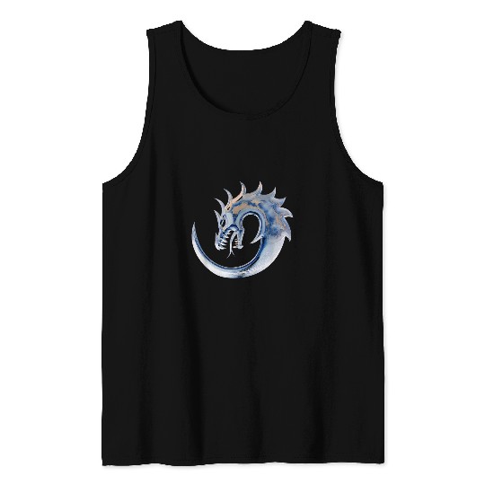 Dragon Pet Silver Dragon Symbol Logo Chinese Dragon Role Playing Tank Tops