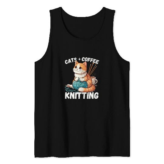 Coffee Fun Knitting Handmade Wool Cute Tank Tops