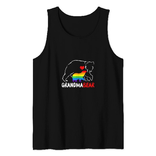 Bear Pet Grandma Bear Proud Mom Mama Rainbow LGBT Pride Mother Day Tank Tops