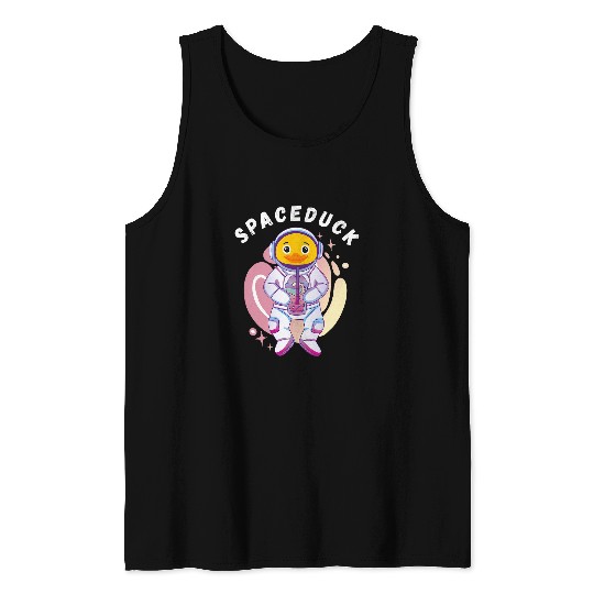 Duck Pet Space Astronaut Rubber Duck Rubber Ducky Bubble Tea Tank Tops