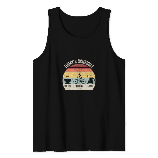 Beer Fun Beer Retro Todays Schedule Coffee Cycling Beer Bike Biking Tank Tops