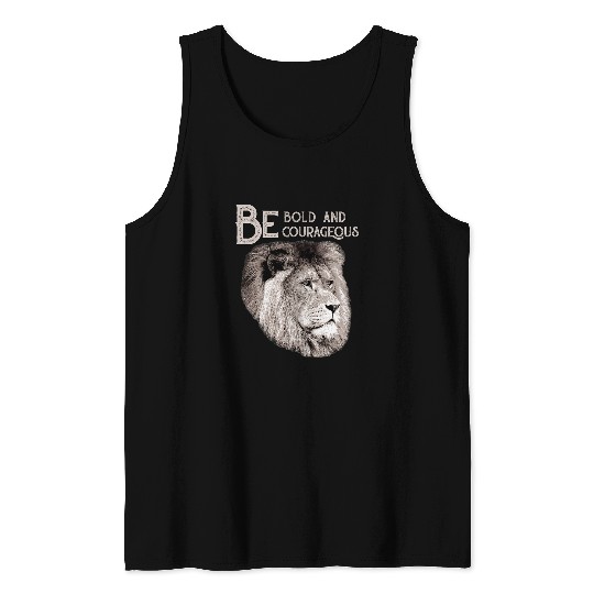 Lion Pet Christian Lion Jesus Bold Courageous Scripture Tank Tops