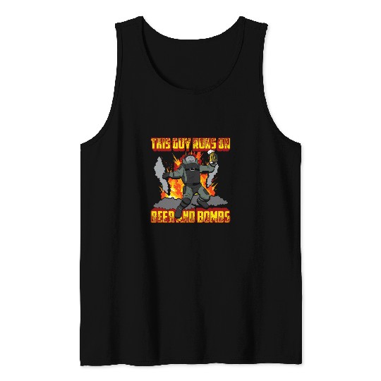 Beer Fun Bombs and Beer EOD Explosive Ordnance Disposal Master Badge Tank Tops