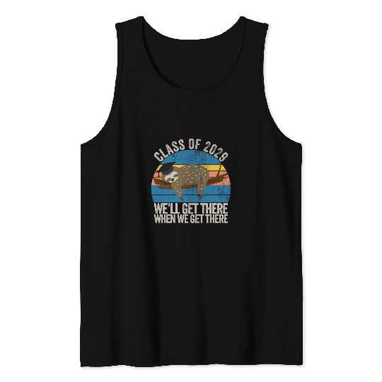 Sloth Pet Distressed 5th Grade Class Of 2029 Sloth Grow With Me Tank Tops