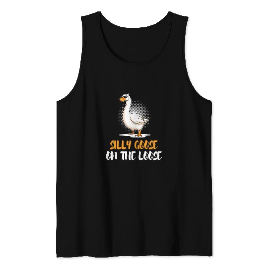 Duck Pet Silly Goose On The Loose Funny Silly Bird Animal Duck Hunter Tank Tops