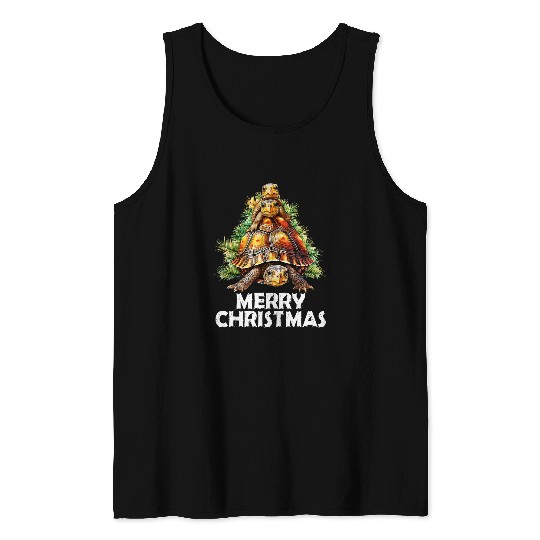 Turtle Pet Eastern Box Turtle Chritmas TreeMerry Christmas Tank Tops