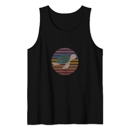Turtle Pet Boho Swimming Save a Turtle Summer Retro Sea Life Tank Tops