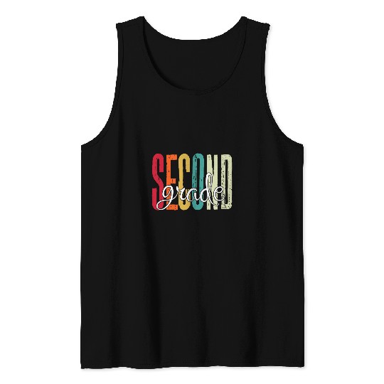 Second Grade Boys Teacher Team Retro vintages 2nd Grade Squad Tank Tops
