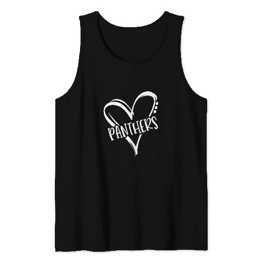 Retro pantherss Mascot Unisex School Spirit pantherss Sports Tank Tops