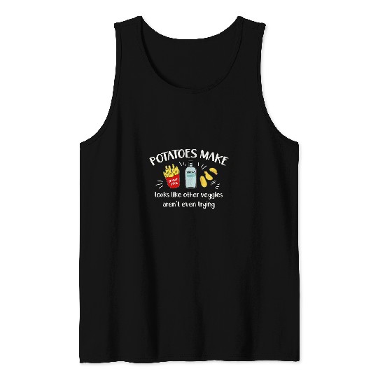 Wines Fun Potato French Fries Chips Vodka Vegetable Funny Tank Tops