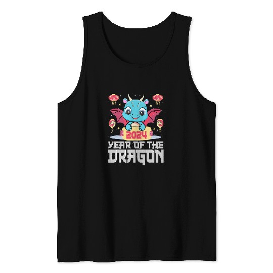 Dragon Pet Chinese New Year Kids Year of The Dragon 4 Tank Tops