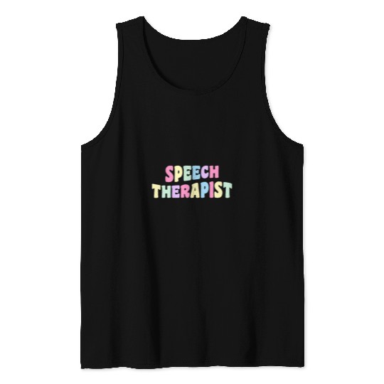 Speech Therapist Cute Pastel Speech Therapy Tank Tops