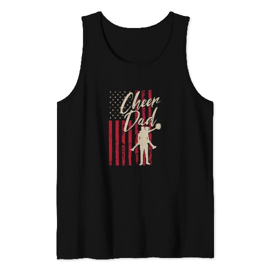 patriotic american flag cheer dad fars Coachs pride Tank Tops