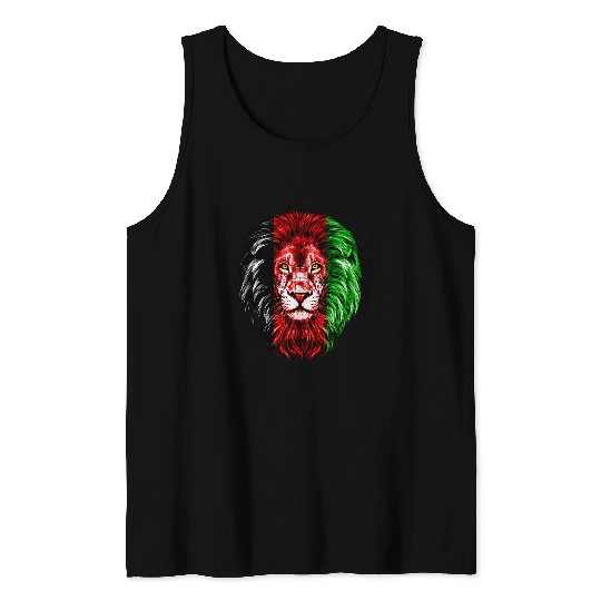Lion Pet Afghanistan Flag Lion frees Afghanistan 1 Tank Tops