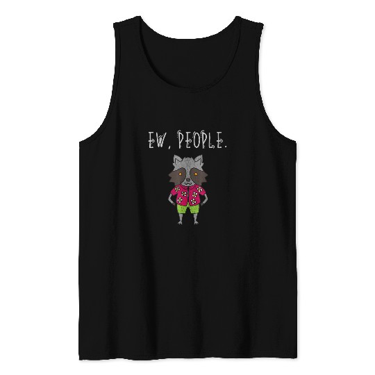 Raccoon Pet Ew People Raccoon Distressed Tank Tops