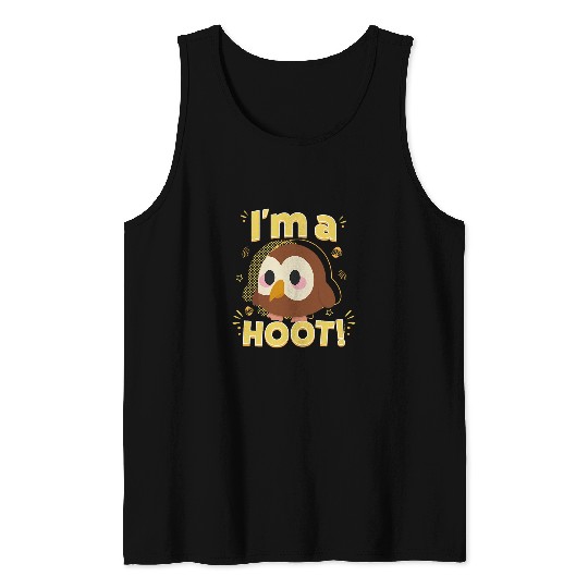 Owl Pet Adopt Me I m A Hoot Cute Little Owl Portrait Tank Tops