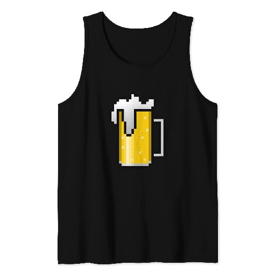Beer Fun Retro Gamer Beer Lover 8 Bit Beer Pixel Pint Gaming Tank Tops