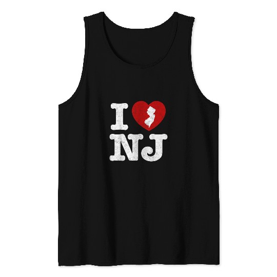 I Love NJ New Jersey Garden State Pride Proud Jersean Tank Tops