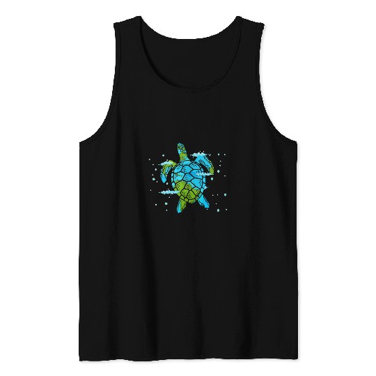 Turtle Pet Earth Day Save Earth Sea Turtle Save the Planet Tank Tops