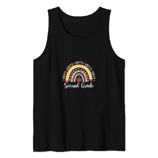 Second Grade Rainbow Girls Boys Teacher Team 2nd Grade Squad Tank Tops