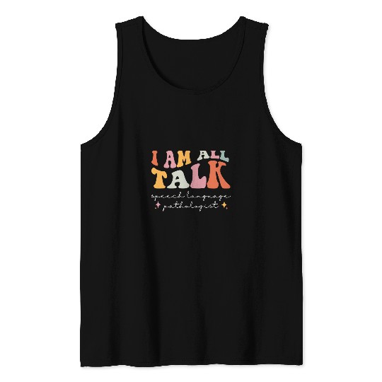 Retro Speech Language Pathologist Groovy Speech Therapy SLP 2 Tank Tops