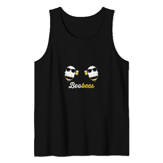 Beer Fun Boo Bees Halloween Costume Cute ghosts drinking Beer Funny Tank Tops