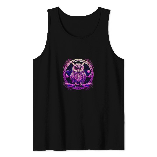 Owl Pet Purple Women Dreamcatcher Moon Cute Mandala Kids Tank Tops
