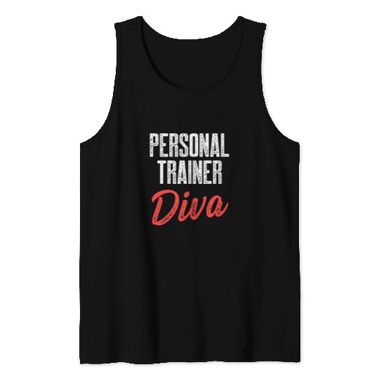 Personal Trainer Gym Coachs Fun Diva Wellness Coaching Tank Tops