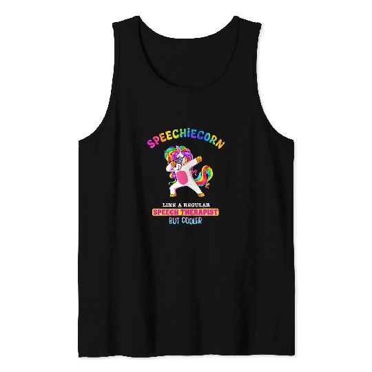 Speech Language Pathologist Funny Speech Unicorns Therapy Tank Tops