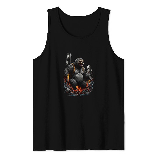 Sloth Pet Slothzilla Monster Movie Parody Anime Sloth Graphic Funny Tank Tops