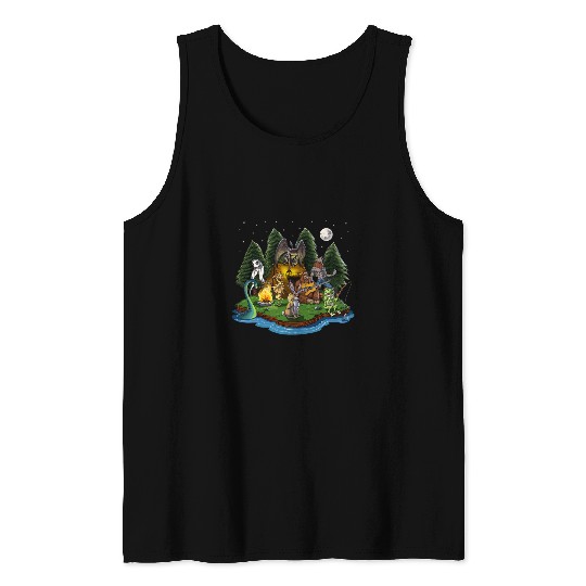 Cryptozoology Cryptid Creatures bigfoots Jackalope Werewolf Tank Tops