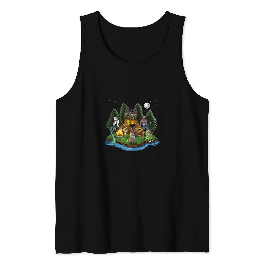 Cryptozoology Cryptid Creatures bigfoots Jackalope Werewolf Tank Tops
