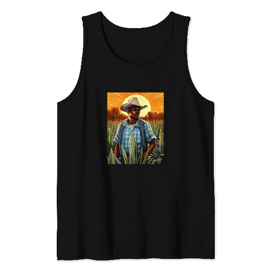 Wines Fun Agave Farmer Campesino Agave Plants Mexican Tequila Farm Tank Tops