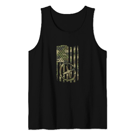 Discover Hunting Cache Geocacher Geocaching USA Flag 4th July Tank Tops