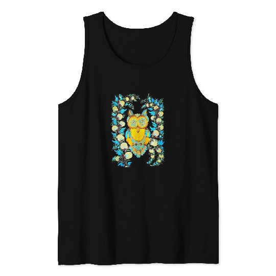 Discover Owl Pet Scandinavian Folk Art Owl Lover Gift Mystical Owl Tee Tank Tops