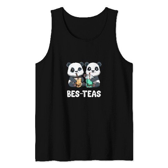 Panda Pet Cute Bubble Tea Pandas Funny Boba Tea Tank Tops