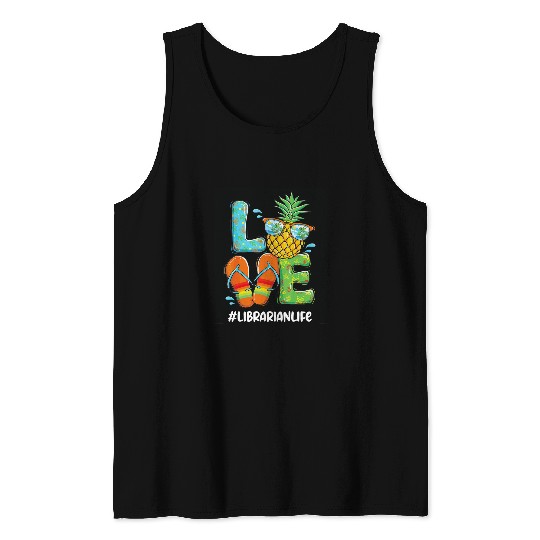Discover Librarian Job Love pineapples 2Summer Librarian Tank Tops