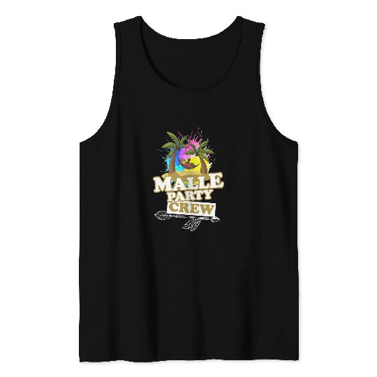 Discover Sloth Pet Malle Party Crew Sloth Mallorca Funny Saying Holiday Tank Tops