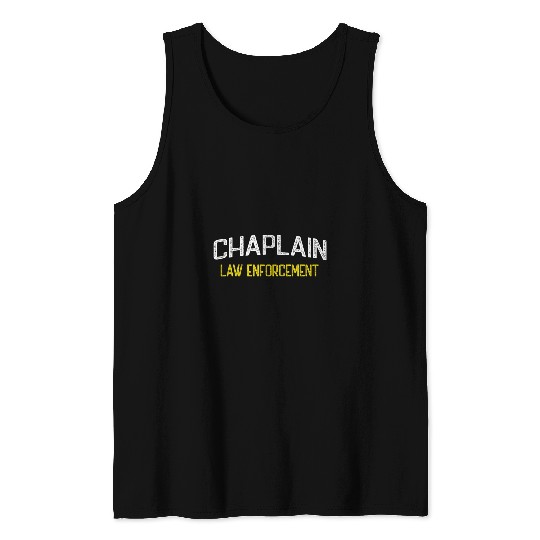 Police Job Chaplain Law Enforcement Police White Yellow Tank Tops