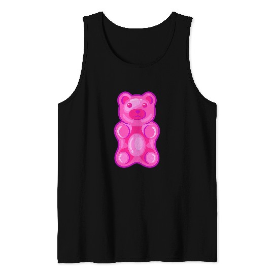 Bear Pet Pink Gummy Bear Candy Tank Tops
