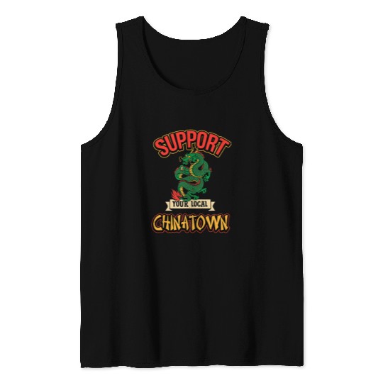 Dragon Pet Support Local Chinatown New York San Francisco Dragon Tank Tops