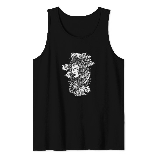 Nordic Viking Woman Shield Maid Valkyrie Viking Compass Tank Tops